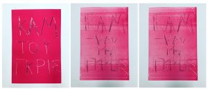 Nicole Economides Come to Greece I, II, III, 2018 Monoprint on handmade paper Each: 22 x 18 inches