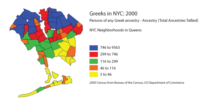 Graph of Greeks in NYC in 2000