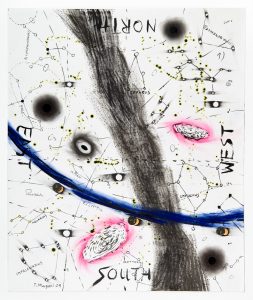 Despo Magoni Celestial Crossings#1, 2009 Mixed media and collage on paper 24 x 20 inches